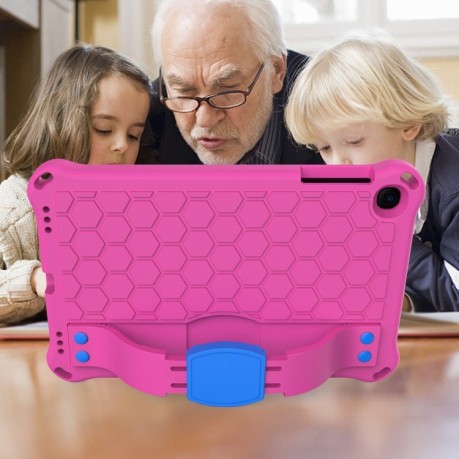 Протиударний чохол Honeycomb Design на iPad mini 5/4/3/2/1 - рожево-синій