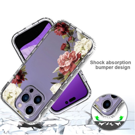 Протиударний чохол Transparent Painted для iPhone 14 Pro - Rose