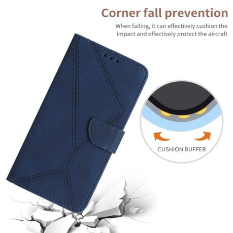 Чохол-книжка Stitching Embossed Leather для Xiaomi Redmi 13 4G - синій