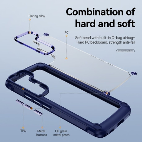 Противоударный чехол Soft Clear для Samsung Galaxy S23+ 5G - синий