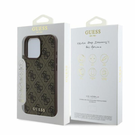 Оригинальный чехол Guess Metal Gold Logo для iPhone 16 Pro - Black