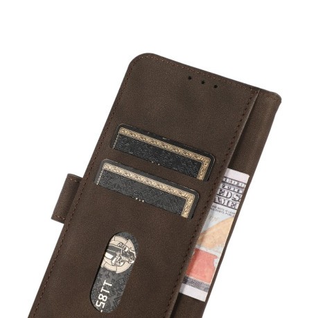 Чехол-книжка KHAZNEH Matte Texture для OnePlus 12R / Ace 3 - коричневый