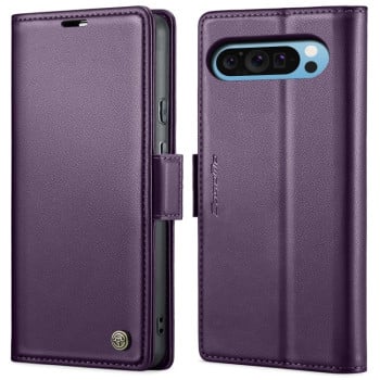 Чехол-книжка CaseMe 023 Butterfly Buckle Litchi Texture RFID Anti-theft Leather для Google Pixel 9 Pro XL - фиолетовый