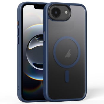 Противоударный чехол Frosted MagSafe Magnetic для iPhone 16e - голубой