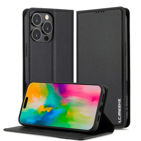 Чехол-книжка LC.IMEEKE LC-001 Series для iPhone 16 Pro - черный