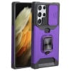 Противоударный чехол Sliding Camera Design для Samsung Galaxy S22 Ultra 5G - фиолетовый