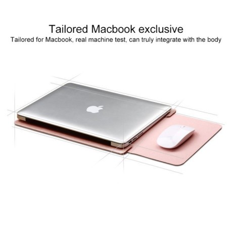Шкіряний Чохол конверт 4 в 1 LPK Microfiber Leather для MacBook Air/Pro 13 Коричневий з чохлом для мишки та зарядки