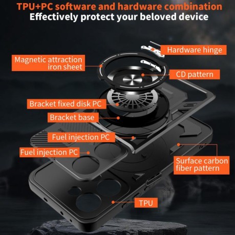 Ударозахисний чохол Armor Rotating Holder MagSafe на OPPO Reno13 5G - фіолетовий