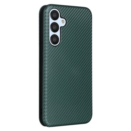 Чехол-книжка Carbon Fiber Texture на Samsung Galaxy A54 5G - зеленый