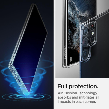 Оригінальний чохол Spigen Ultra Hybrid для Samsung Galaxy S22 Ultra - Crystal Clear