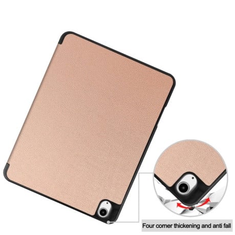 Чехол-книжка Custer Pattern Pure Color 3-Fold Holder на iPad Air 13 2024 - розовое золото