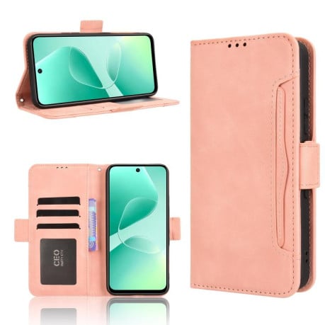 Чехол-книжка Skin Feel с мягкой фактурой Calf на Infinix Hot 60i 4G / Hot 60 5G - розовый