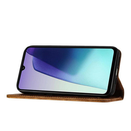 Чехол-книжка Cat Embossing Pattern на Xiaomi Redmi A4 5G - коричневый
