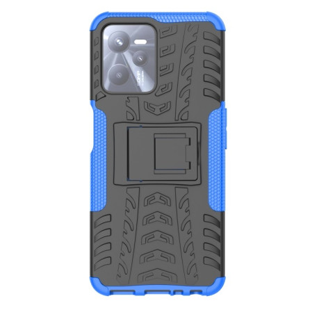 Противоударный чехол Tire Texture на Realme C35 - синий