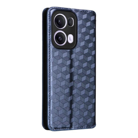 Чехол-книжка Cubic Grid Texture Flip Leather для OPPO Reno13 Pro 5G - синий