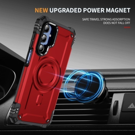 Противоударный чехол MagSafe Lens Holder PC Hybrid TPU для Samsung Galaxy A16 5G - красный