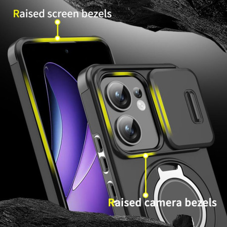 Противоударный чехол Sliding Camshield Ring Holder для OPPO Reno13 F 5G Global - синий