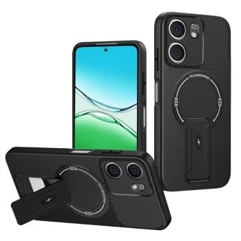 Противоударный чехол Carbon Fiber Texture (MagSafe) на OPPO A5x 4G / 5G — чёрный