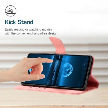 Чехол-книжка Stitching Embossed Leather для Motorola Edge 60 - розовый