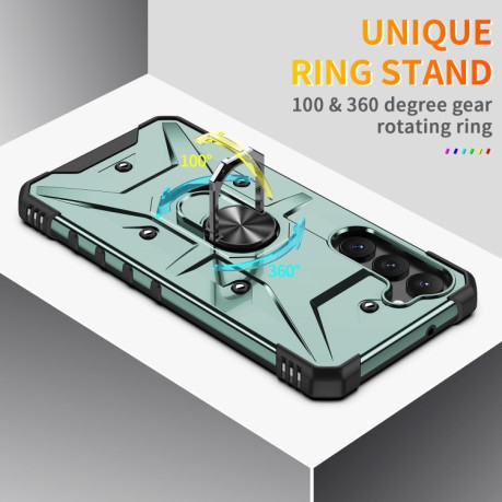 Протиударний чохол EsCase Ring Holde для Samsung Galaxy S23 5G - світло-зелений