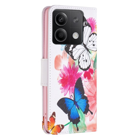 Чехол-книжка Colored Drawing Pattern для Xiaomi Redmi Note 13 5G - Butterflies