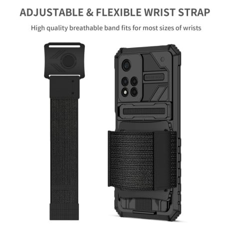 Противоударный чехол Armor Wristband для Xiaomi Redmi Note 12 Pro 4G/11 Pro Global(4G/5G)/11E Pro  - черный