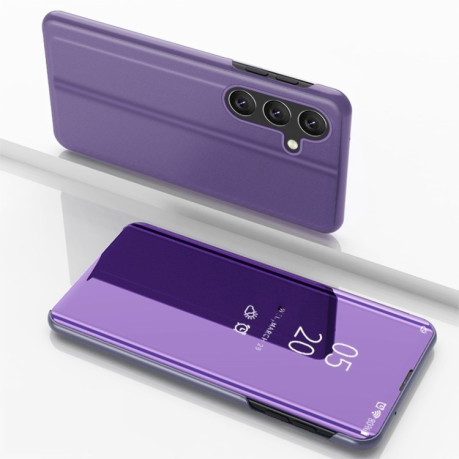 Чехол книжка Clear View на Samsung Galaxy A55 - фиолетовый