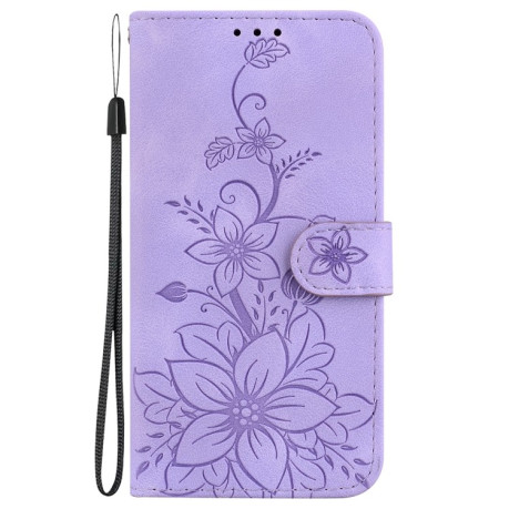 Чехол-книжка Lily Embossed Leather для Xiaomi Redmi Note 13 Pro 4G / Poco M6 Pro 4G - фиолетовый