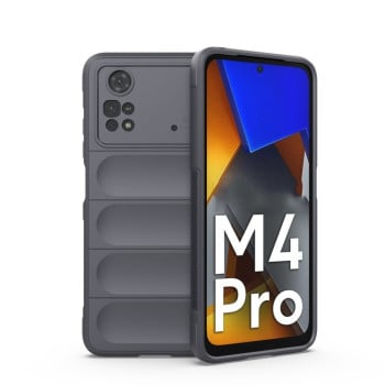 Силиконовый чехол Magic Flannel для Xiaomi Poco M4 Pro 4G - темно-серый