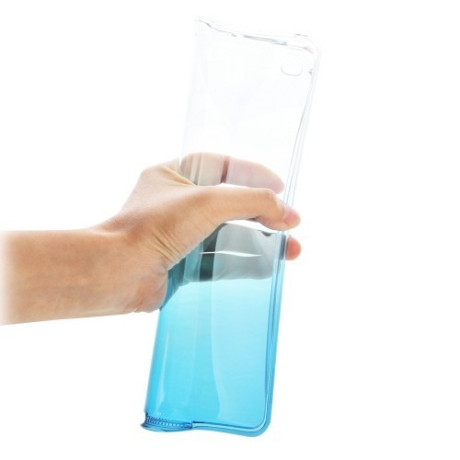 Прозрачный TPU чехол Haweel Slim Gradient Color  прозрачно-синий Blue для iPad Air 2