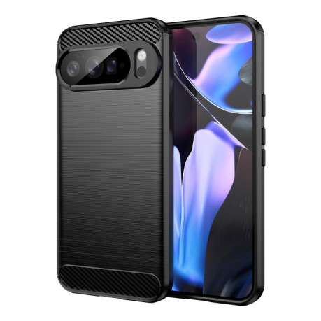 Протиударний чохол Brushed Texture Carbon Fiber на Google Pixel 10 Pro XL - чорний