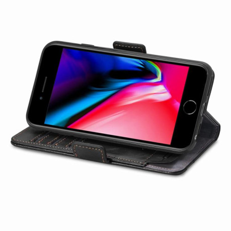 Чехол-книжка CaseNeo Splicing Dual Magnetic Buckle Leather для iPhone 16e - черный