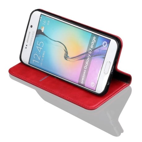 Шкіряний чохол-книжка Retro Crazy Horse Pattern Casual Style Samsung Galaxy S7 Edge/G935 (Red)