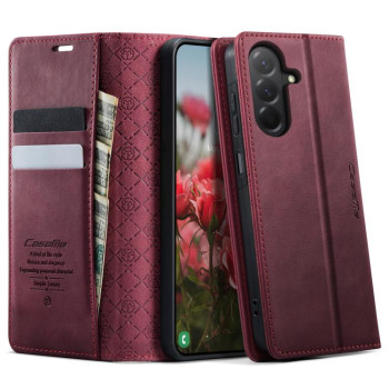 Чехол-книжка CaseMe 033 с фактурой Calf и защитой от сканирования RFID для Samsung Galaxy A17 — красный