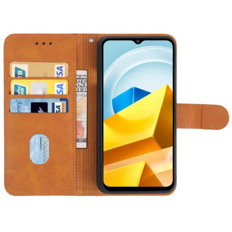 Чехол-книжка EsCase Leather для Xiaomi Poco M5 - коричневый