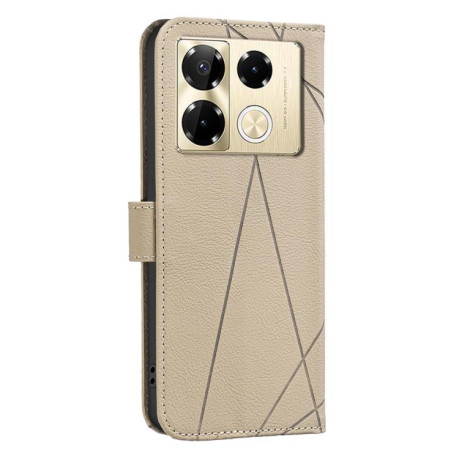 Чехол-книжка Geometric Pattern RFID Leather для Infinix Note 40 Pro 4G / 40 Pro+ 5G - бежевый