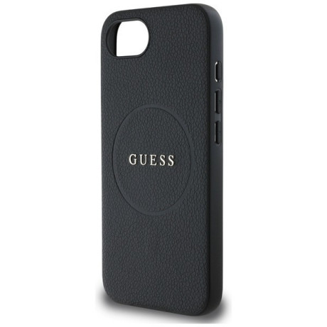 Оригинальный чехол Guess Grained Classic Logo MagSafe на iPhone 16e - Black