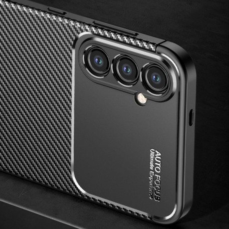 Ударозащитный чехол HMC Carbon Fiber Texture на Samsung Galaxy S24 5G - черный