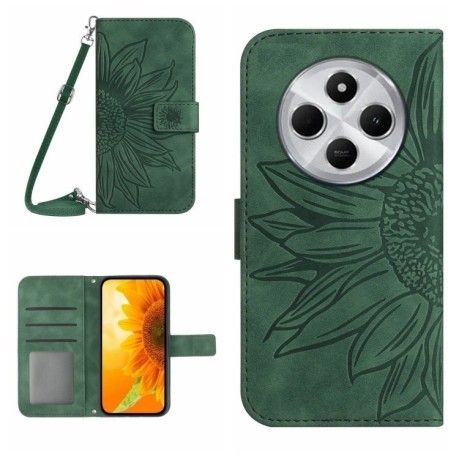 Чехол-книжка Skin Feel Sun Flower для Redmi 14C 4G/Poco C75/Redmi A4 5G  - зеленый