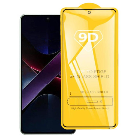 Защитное стекло 9D Full Glue Full Screen на Xiaomi Poco X7 Pro - черное