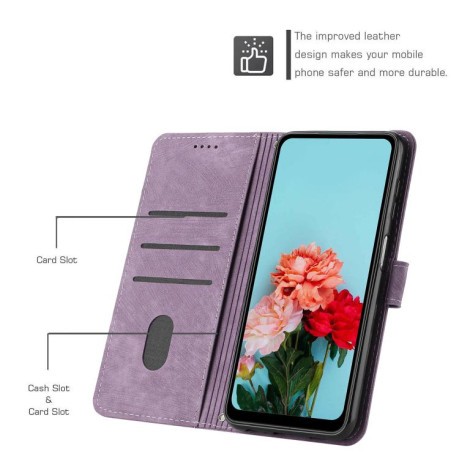 Чехол-книжка Skin Feel Stripe Pattern для Infinix Note 50 4G / 50 Pro 4G - фиолетовый