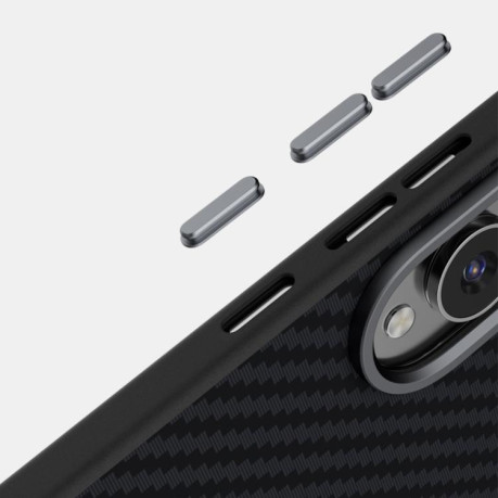 Чохол ABEEL C Carbon Fiber Series 6D Micro Relief MagSafe на Samsung Galaxy S25 Edge 5G - чорно-червоний