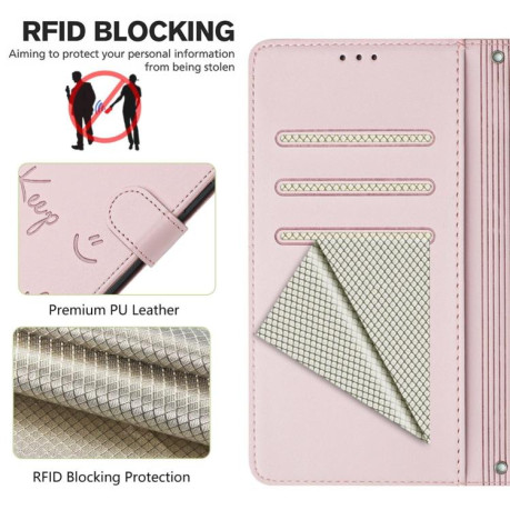Чехол-книжка Smile Embossing RFID Leather для Xiaomi Poco M7 Pro 5G - розовый