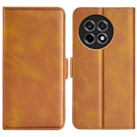 Чехол-книжка Dual-side Magnetic Buckle для OnePlus 13R/Ace 5/Ace 5 Pro - желтый