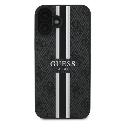 Оригінальний чохол Guess 4G Printed Stripes MagSafe для iPhone 16 Plus - black