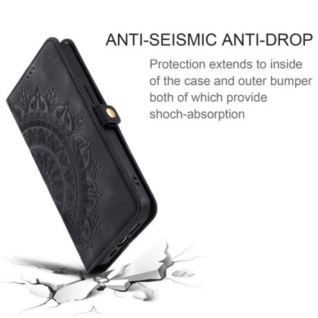 Чехол-книжка Totem Embossed Magnetic Leather для Samsung Galaxy A16 5G - черный