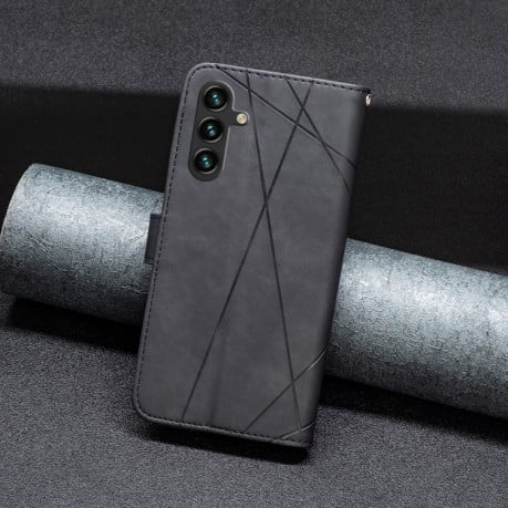 Чехол-книжка Magnetic Buckle Rhombus Texture для Samsung Galaxy A05s - черный