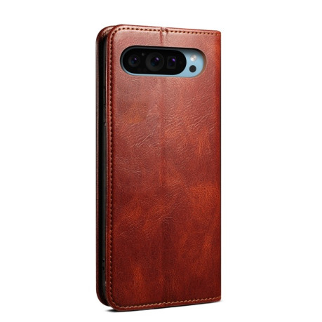 Чехол-книжка Simple Wax Crazy Horse для Google Pixel 9 / 9 Pro - коричневый
