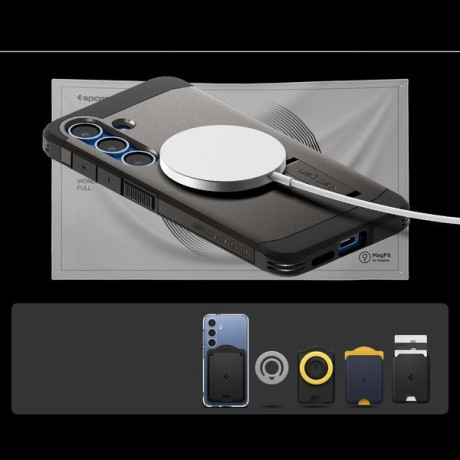Оригинальный чехол Spigen Tough Armor Mag (Magsafe) на Samsung Galaxy S25 - Dark Gray