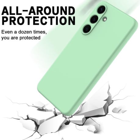 Силиконовый чехол Solid Color Liquid Silicone на Samsung Galaxy S25 FE 5G - зеленый